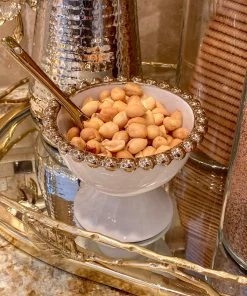 Inspire Me! Home Decor Gold Beaded Snack Bowl W/ Spoon