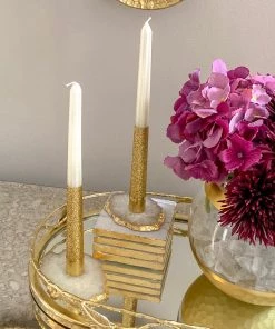 Inspire Me! Home Decor Agate Candle Holder