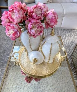 Inspire Me! Home Decor Large Round Gold Tray With Bird Detail