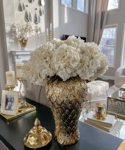 Inspire Me! Home Decor Floral Stems 26" Ivory Hydrangea Stem