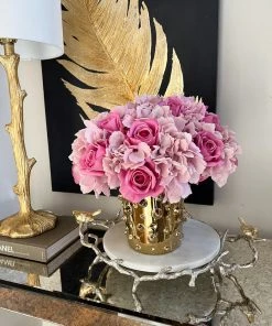 Inspire Me! Home Decor Round Marble Tray With Gold Branch & Bird Details 12 Inspire Me! Home Decor Round Marble Tray With Gold Branch & Bird Details