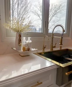 Inspire Me! Home Decor Gold And White Ceramic Square Cake Stand