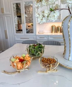 Inspire Me! Home Decor Bowls With Gold Branch Design (3 Sizes)