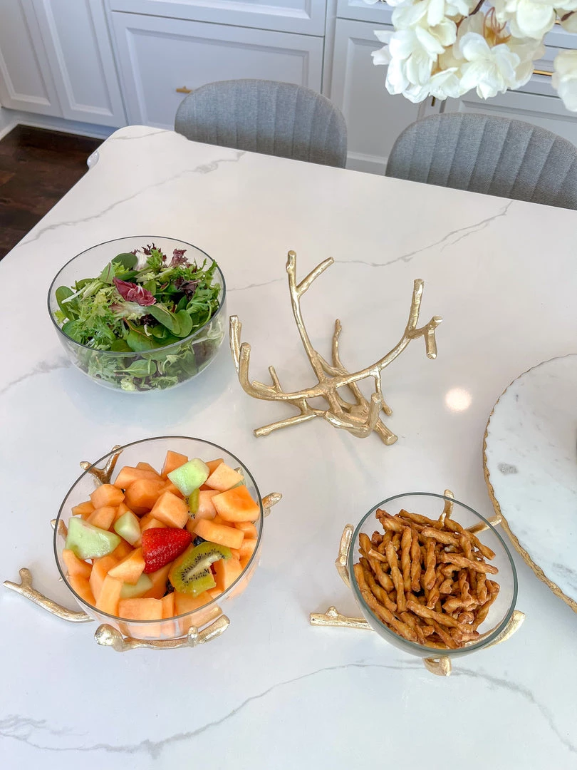 Inspire Me! Home Decor Bowls With Gold Branch Design (3 Sizes) 6 Inspire Me! Home Decor Bowls With Gold Branch Design (3 Sizes)