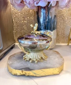 Inspire Me! Home Decor Glass Jar With Gold Branch Design And Spoon