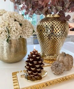Inspire Me! Home Decor Large Glitter Pinecone Candle