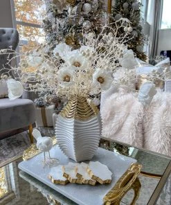 Inspire Me! Home Decor Lotus Shaped Marble Coasters