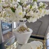 Inspire Me! Home Decor White Ceramic Vase With Stunning Gold & White Floral Detail