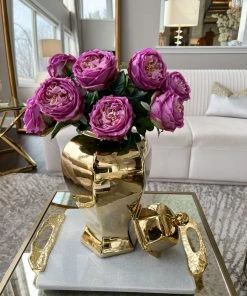 Inspire Me! Home Decor Gold Hexagon Ginger Jar (2 Sizes) 12 Inspire Me! Home Decor Gold Hexagon Ginger Jar (2 Sizes)