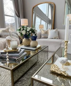 Inspire Me! Home Decor Blue & Gold Textured Vase (2 Sizes)