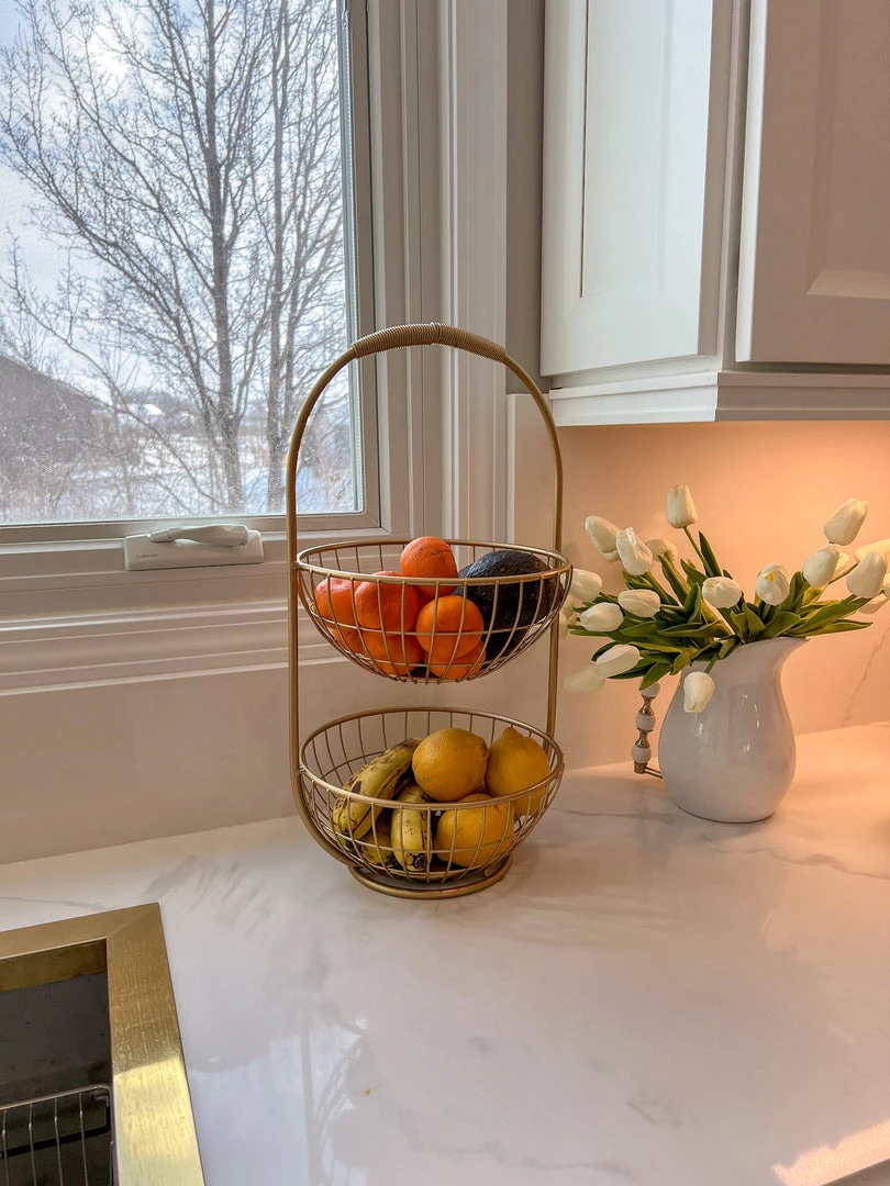 Inspire Me! Home Decor Gold Metal Two Tier Storage Basket 5 Inspire Me! Home Decor Gold Metal Two Tier Storage Basket