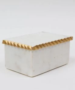 Inspire Me! Home Decor White Marble Decorative Box