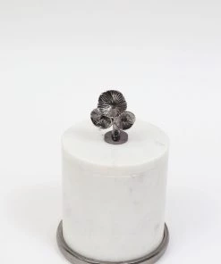 Inspire Me! Home Decor Marble Canisters With Floral Design Lid (2 Colors, 3 Sizes) Gold