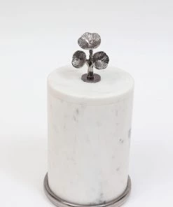 Inspire Me! Home Decor Marble Canisters With Floral Design Lid (2 Colors, 3 Sizes) Gold