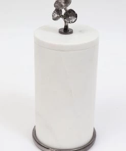 Inspire Me! Home Decor Marble Canisters With Floral Design Lid (2 Colors, 3 Sizes) Gold