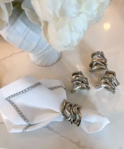 Inspire Me! Home Decor Wavy Stacked Napkin Ring (2 Colors) Gold