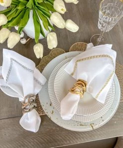 Inspire Me! Home Decor Wavy Stacked Napkin Ring (2 Colors) Gold