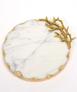 Inspire Me! Home Decor Round Marble Detailed Trivet (2 Styles)