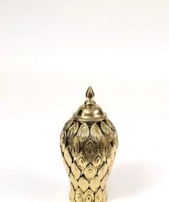 Inspire Me! Home Decor Gold Petal Textured Ginger Jars (3 Sizes)