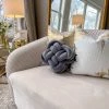 Inspire Me! Home Decor Pillows Gray Velvet Knot Pillow