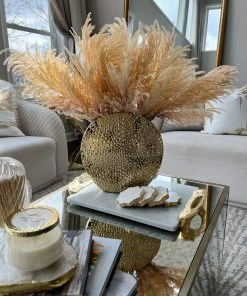 Inspire Me! Home Decor Studded Gold Round Vase