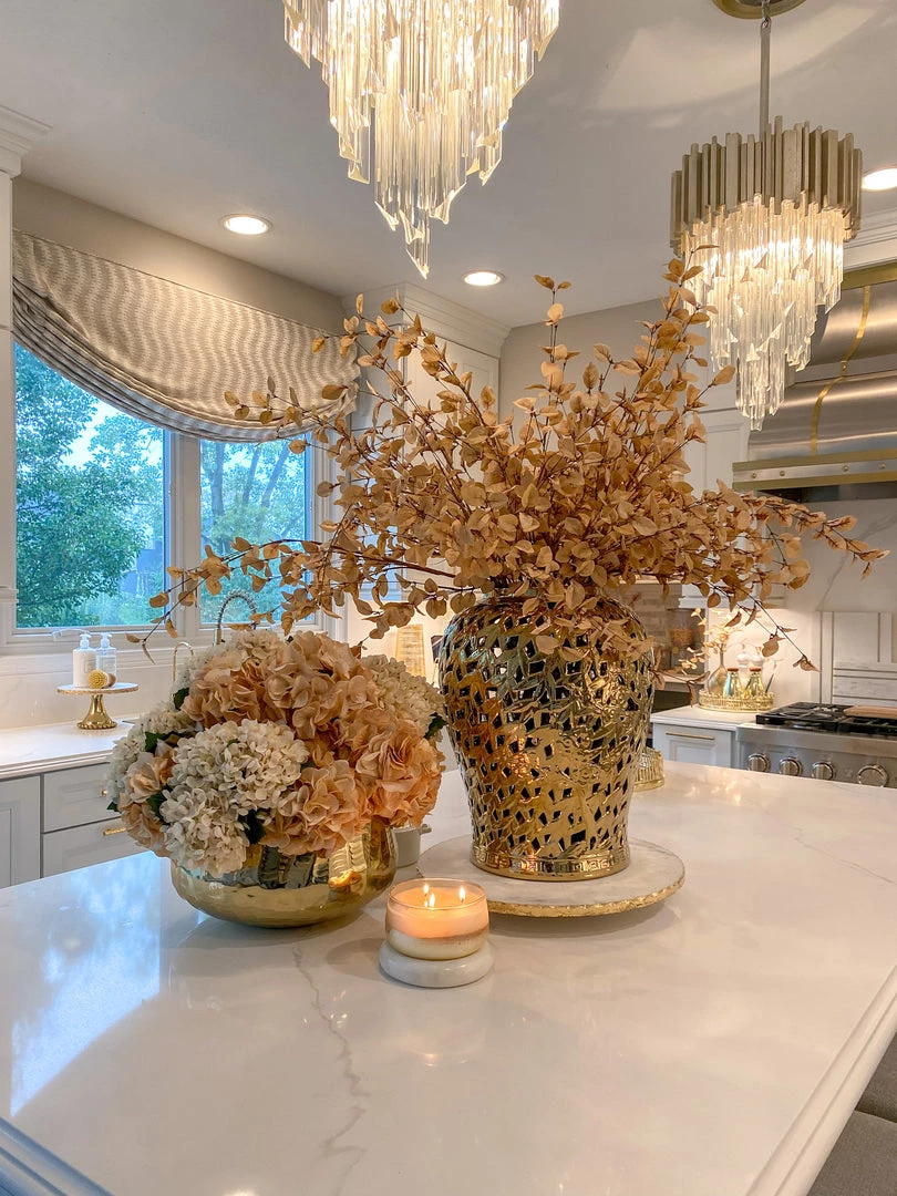 Inspire Me! Home Decor Gold Leaf Pattern Ginger Jar (2 Sizes) 5 Inspire Me! Home Decor Gold Leaf Pattern Ginger Jar (2 Sizes)