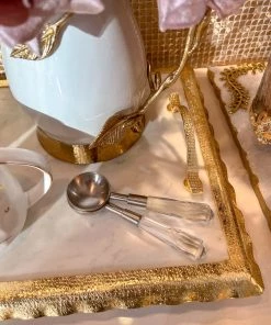 Inspire Me! Home Decor Gold Set Of 4 Spoons With Acrylic Handle (2 Colors)