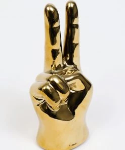 Inspire Me! Home Decor Gold Peace Sign Decorative
