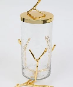 Inspire Me! Home Decor Glass Canister With Gold Metal Branch Design (3 Sizes) 9 Inspire Me! Home Decor Glass Canister With Gold Metal Branch Design (3 Sizes)