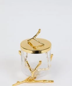 Inspire Me! Home Decor Glass Canister With Gold Metal Branch Design (3 Sizes) 11 Inspire Me! Home Decor Glass Canister With Gold Metal Branch Design (3 Sizes)