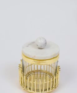 Inspire Me! Home Decor Glass Canisters With Gold Linear Details (3 Sizes)