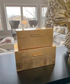 Inspire Me! Home Decor Gold Decorative Boxes (Set Of 2)