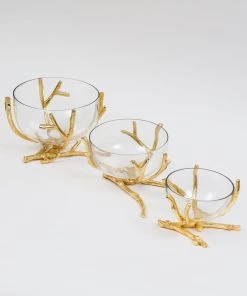 Inspire Me! Home Decor Bowls With Gold Branch Design (3 Sizes) 11 Inspire Me! Home Decor Bowls With Gold Branch Design (3 Sizes)