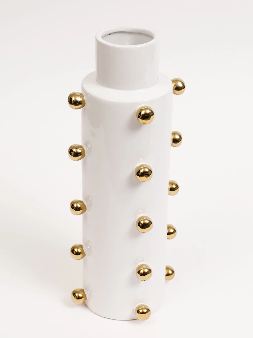 Inspire Me! Home Decor White Ceramic Studded Vase (3 Sizes) 4 Inspire Me! Home Decor White Ceramic Studded Vase (3 Sizes)