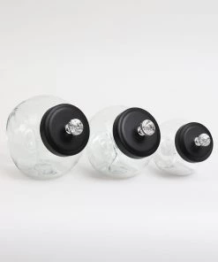 Inspire Me! Home Decor KITCHEN Glass Canister With Diamond Knob (3 Sizes)