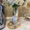 Inspire Me! Home Decor White Mug With Gold Handle (2 Styles) 2 Inspire Me! Home Decor White Mug With Gold Handle (2 Styles)