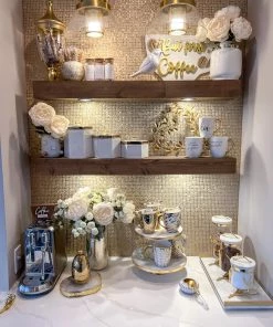 Inspire Me! Home Decor Set Of 2 Birds With Gold Crowns