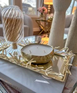 Inspire Me! Home Decor Gold Candle Tray (2 Sizes)