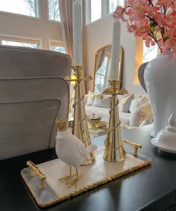Inspire Me! Home Decor Set Of 2 Birds With Gold Crowns