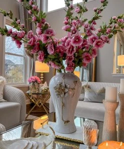 Inspire Me! Home Decor Floral Stems Hollyhock Stem (3 Colors)