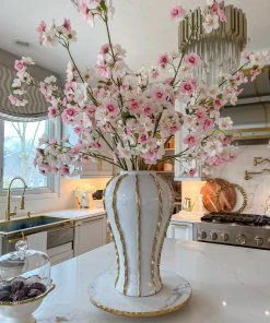 Inspire Me! Home Decor Floral Stems 49" Blush Pink & White Cherry Blossom Stem