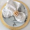 Inspire Me! Home Decor Gold Beaded Pearl Napkin Rings (Set Of 4) 1 Inspire Me! Home Decor Gold Beaded Pearl Napkin Rings (Set Of 4)