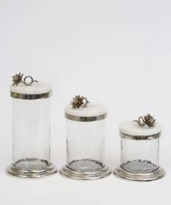 Inspire Me! Home Decor Gold Or Silver Canisters With Floral Lotus Lid (2 Colors) 31 Inspire Me! Home Decor Gold Or Silver Canisters With Floral Lotus Lid (2 Colors)