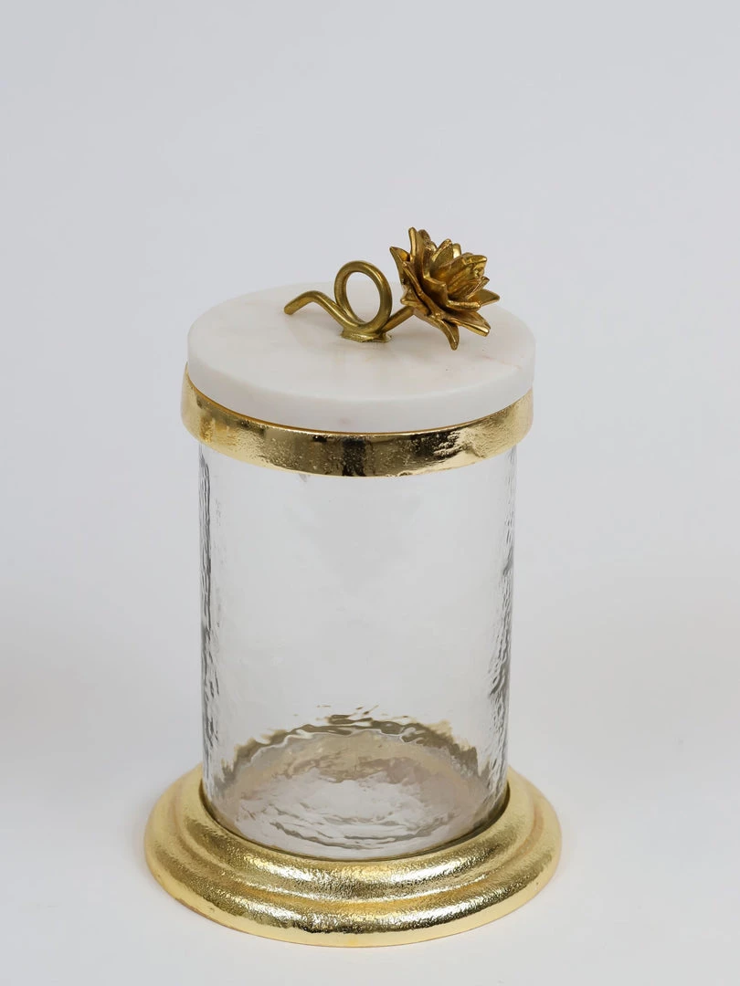 Inspire Me! Home Decor Gold Or Silver Canisters With Floral Lotus Lid (2 Colors) 11 Inspire Me! Home Decor Gold Or Silver Canisters With Floral Lotus Lid (2 Colors)