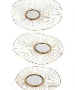 Inspire Me! Home Decor Gold Asymmetrical Circle Mirrors (Set Of 3 - 3 Different Sizes)