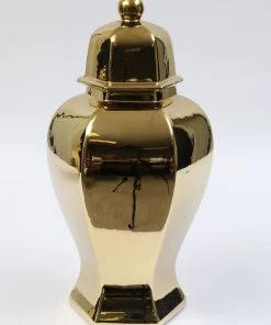 Inspire Me! Home Decor Gold Hexagon Ginger Jar (2 Sizes) 14 Inspire Me! Home Decor Gold Hexagon Ginger Jar (2 Sizes)