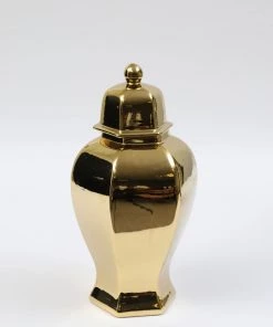 Inspire Me! Home Decor Gold Hexagon Ginger Jar (2 Sizes) 15 Inspire Me! Home Decor Gold Hexagon Ginger Jar (2 Sizes)