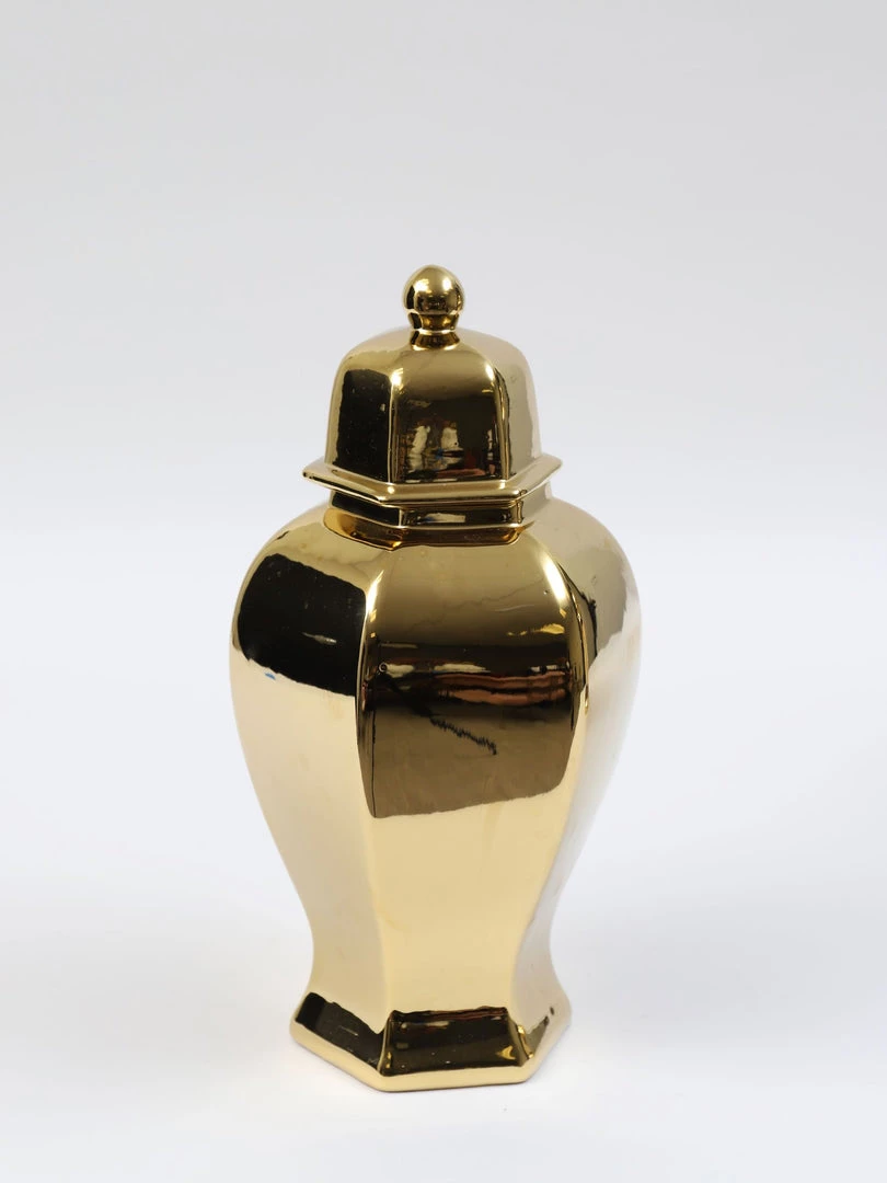 Inspire Me! Home Decor Gold Hexagon Ginger Jar (2 Sizes) 9 Inspire Me! Home Decor Gold Hexagon Ginger Jar (2 Sizes)