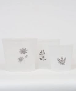 Inspire Me! Home Decor Wild Flower Silicone Reusable Bags (Set Of 3) KITCHEN