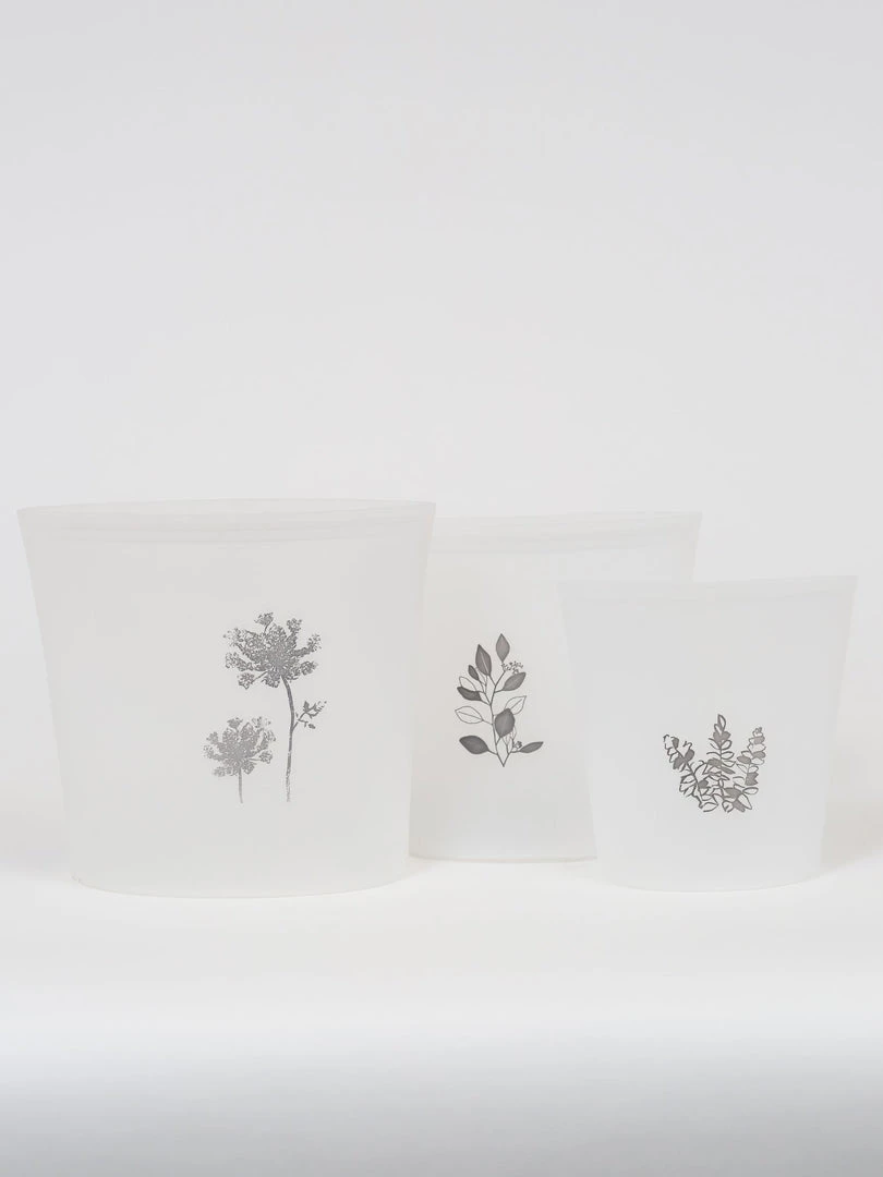 Inspire Me! Home Decor Wild Flower Silicone Reusable Bags (Set Of 3) KITCHEN 4 Inspire Me! Home Decor Wild Flower Silicone Reusable Bags (Set Of 3) KITCHEN